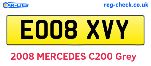 EO08XVY are the vehicle registration plates.