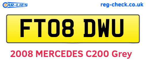 FT08DWU are the vehicle registration plates.