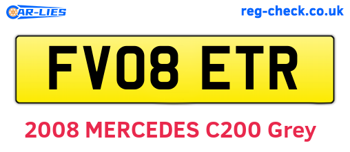 FV08ETR are the vehicle registration plates.