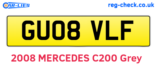 GU08VLF are the vehicle registration plates.