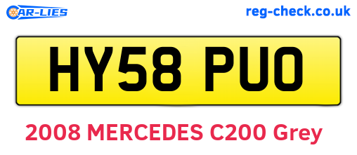 HY58PUO are the vehicle registration plates.