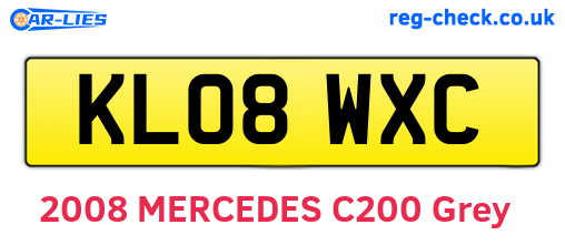 KL08WXC are the vehicle registration plates.
