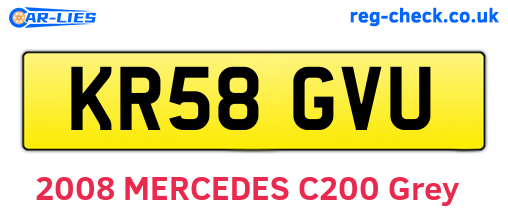 KR58GVU are the vehicle registration plates.