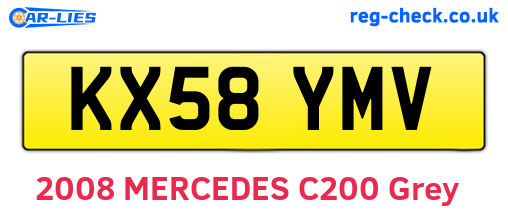 KX58YMV are the vehicle registration plates.