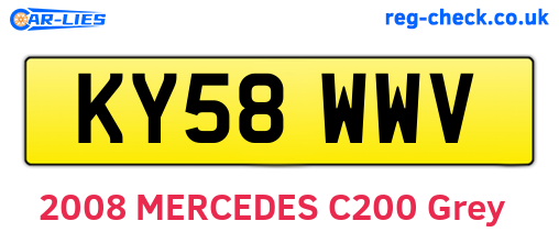 KY58WWV are the vehicle registration plates.