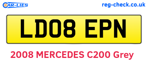 LD08EPN are the vehicle registration plates.