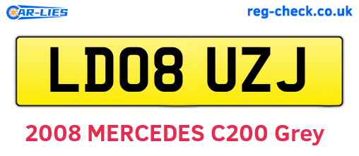LD08UZJ are the vehicle registration plates.