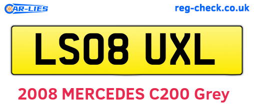 LS08UXL are the vehicle registration plates.