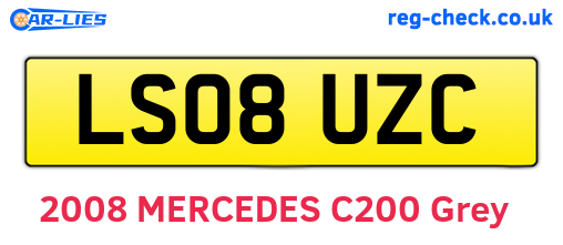 LS08UZC are the vehicle registration plates.