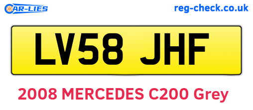 LV58JHF are the vehicle registration plates.