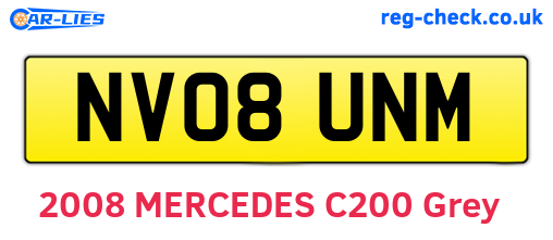 NV08UNM are the vehicle registration plates.