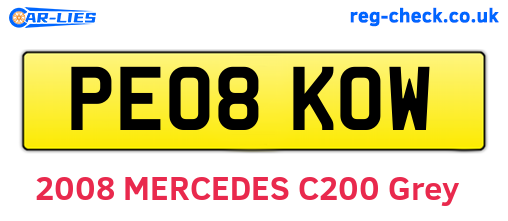 PE08KOW are the vehicle registration plates.
