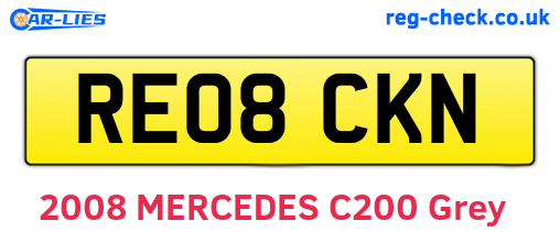 RE08CKN are the vehicle registration plates.