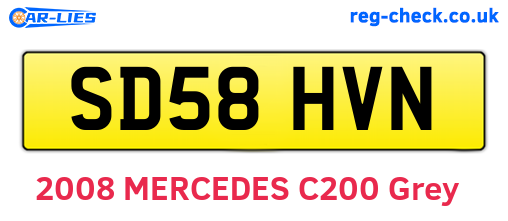 SD58HVN are the vehicle registration plates.