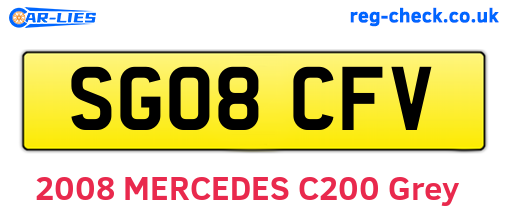 SG08CFV are the vehicle registration plates.