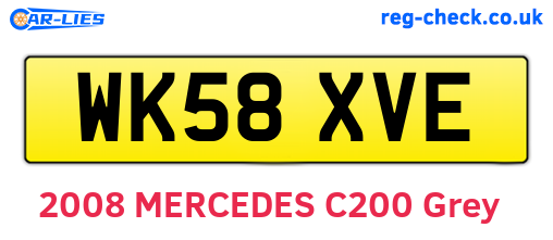 WK58XVE are the vehicle registration plates.