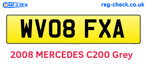 WV08FXA are the vehicle registration plates.