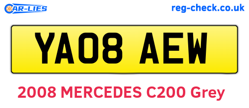 YA08AEW are the vehicle registration plates.