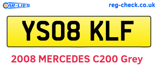 YS08KLF are the vehicle registration plates.