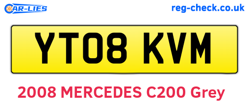 YT08KVM are the vehicle registration plates.