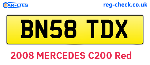 BN58TDX are the vehicle registration plates.