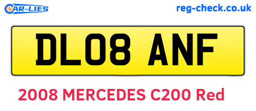DL08ANF are the vehicle registration plates.