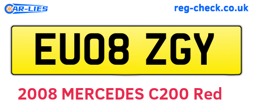 EU08ZGY are the vehicle registration plates.