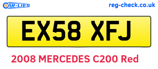 EX58XFJ are the vehicle registration plates.