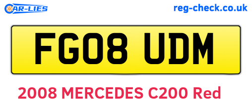 FG08UDM are the vehicle registration plates.