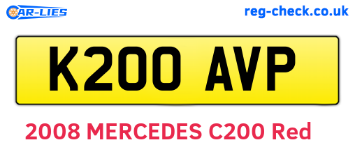 K200AVP are the vehicle registration plates.