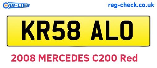 KR58ALO are the vehicle registration plates.