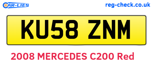 KU58ZNM are the vehicle registration plates.