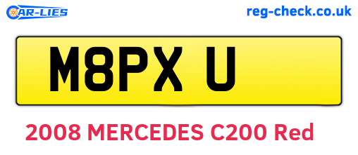 M8PXU are the vehicle registration plates.