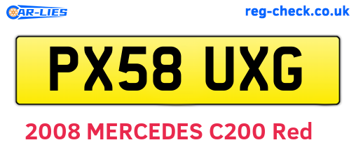 PX58UXG are the vehicle registration plates.
