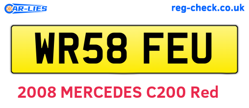 WR58FEU are the vehicle registration plates.