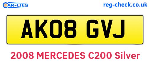AK08GVJ are the vehicle registration plates.