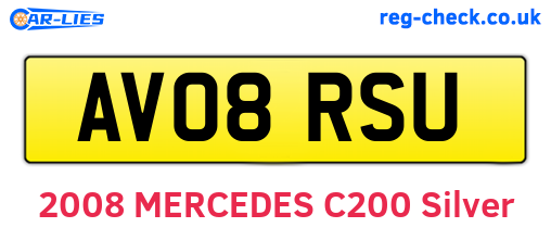 AV08RSU are the vehicle registration plates.