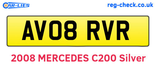 AV08RVR are the vehicle registration plates.