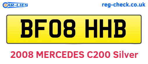 BF08HHB are the vehicle registration plates.