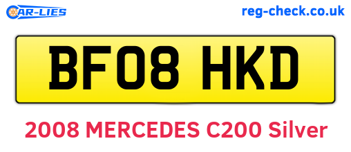 BF08HKD are the vehicle registration plates.