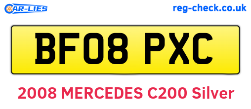 BF08PXC are the vehicle registration plates.
