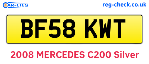 BF58KWT are the vehicle registration plates.
