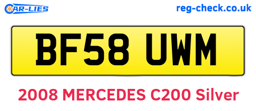 BF58UWM are the vehicle registration plates.