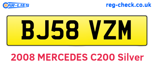 BJ58VZM are the vehicle registration plates.