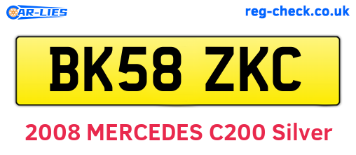 BK58ZKC are the vehicle registration plates.