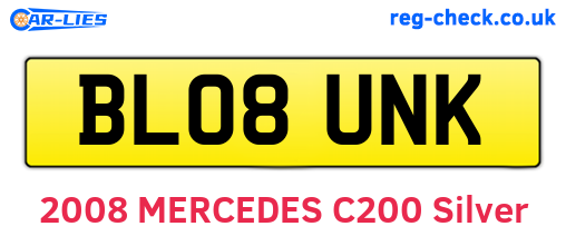 BL08UNK are the vehicle registration plates.