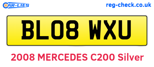 BL08WXU are the vehicle registration plates.
