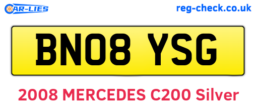 BN08YSG are the vehicle registration plates.