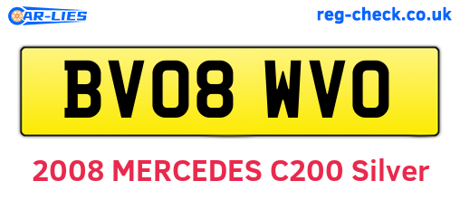 BV08WVO are the vehicle registration plates.