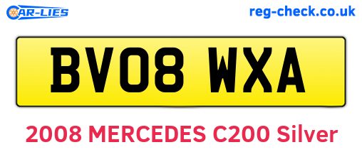 BV08WXA are the vehicle registration plates.